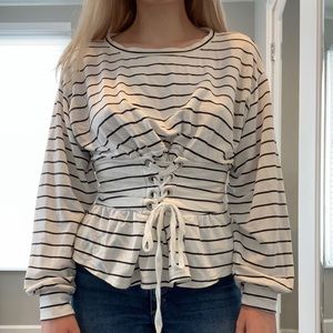 Vintage Express  corset waist sweater top